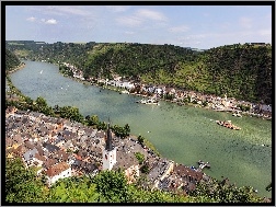 Rzeka, Rhineland Palatinate, Miasta, Panorama, Niemcy